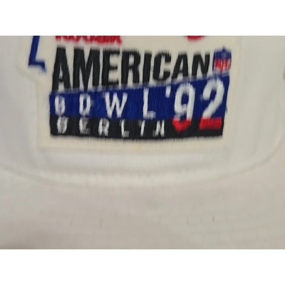 DEADSTOCK Vtg 1992 NFL Kodak American Bowl Berlin Snapback Hat‎ White MINT